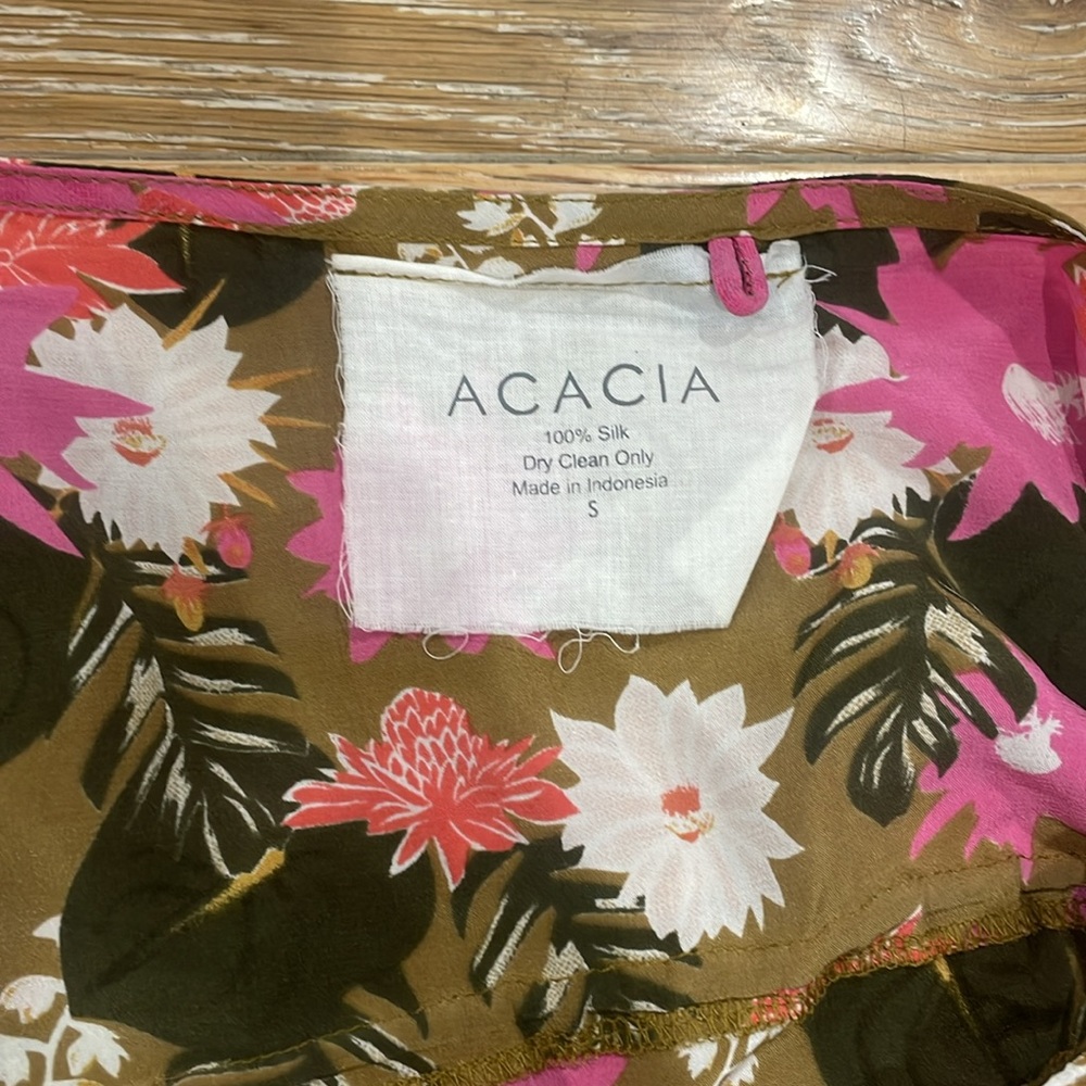 acacia swimwear Olive Floral Jumpsuit with Pink & White Flowers - Picture 4 of 5